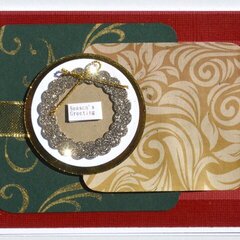 Flourished Christmas Card with Gold Wreath