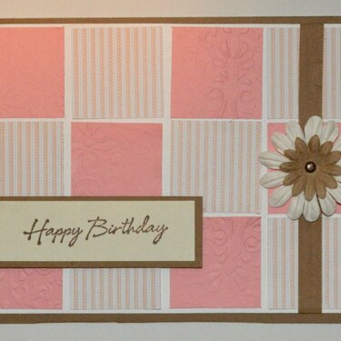 Pink and Brown Happy Birthday Card