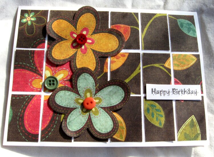 Floral Pieced Pattern Card