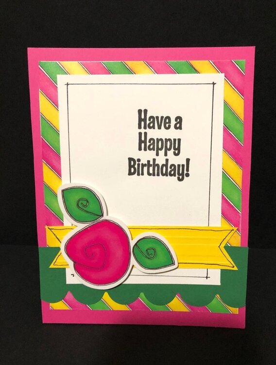 Rose Frame Birthday Card