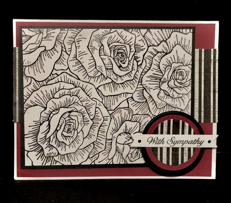 Roses and Stripes Sympathy Card