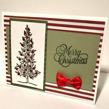Striped Christmas Tree Card