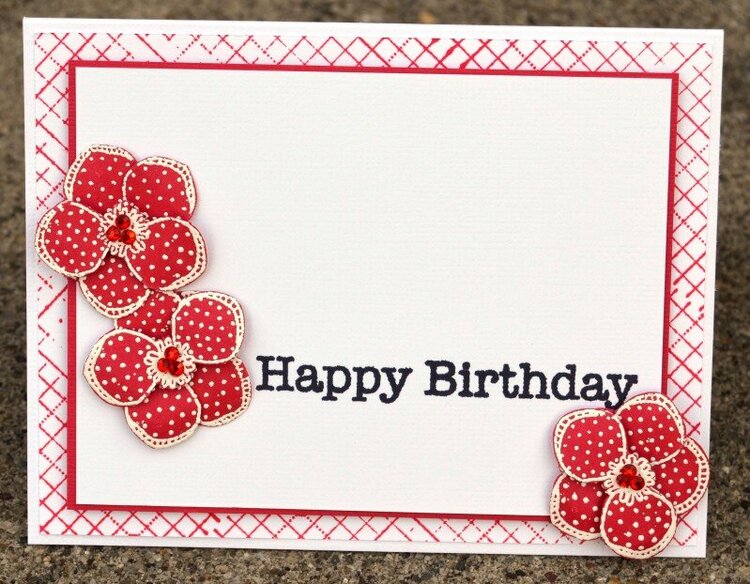 red happy birthday card