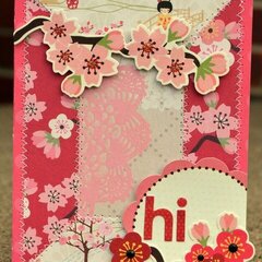 Hi Cherry blossom card