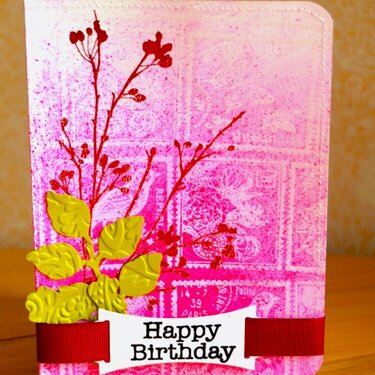 misted and embossed card