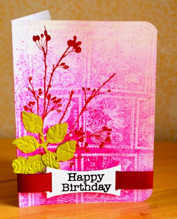 misted and embossed card