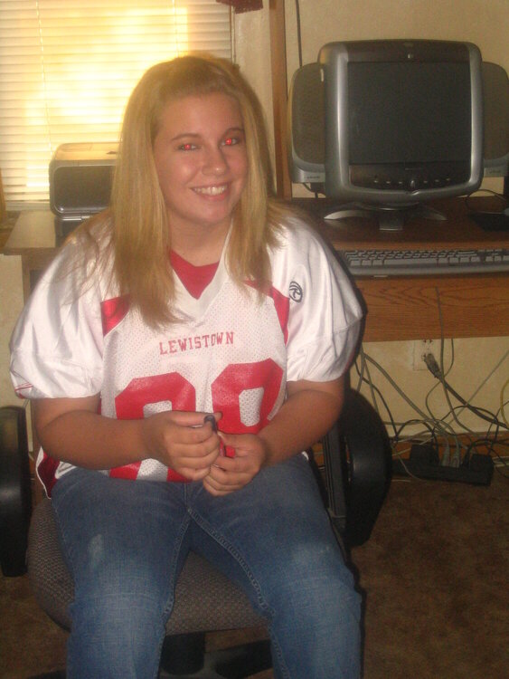 Lacie in her bf&#039;s jersey