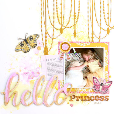 Hello Princess Watercolor Layout