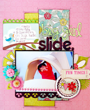 Crate Paper - Paper Doll layout &quot; big girl slide&quot; by Shawna Webster