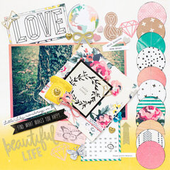LOVE this LO featuring the Maggie Holmes Shine Collection by Crate Paper for American Crafts