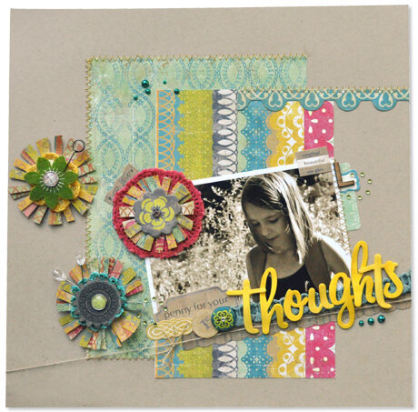Crate Paper &quot;thoughts&quot; layout by Amy Heller