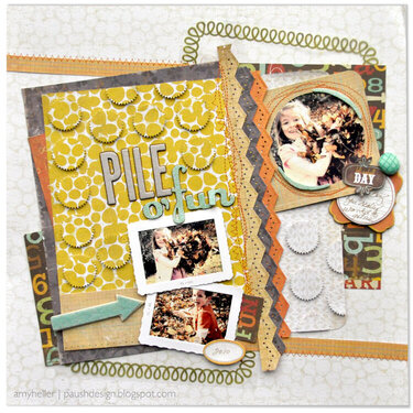 Crate Paper &quot;pile of fun&quot; layout by Amy Heller