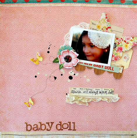 Crate Paper &quot;baby doll&quot; layout