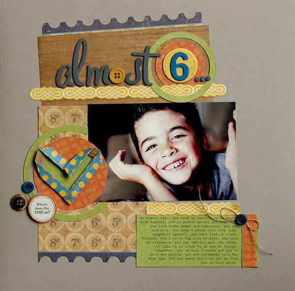 Crate Paper Restoration &quot;almost 6&quot; layout by Kelly Noel