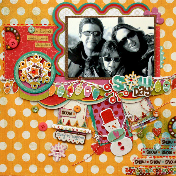 Crate Paper &quot;Snow Day&quot; layout by Larissa Albernaz