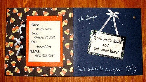 Halloween party invitation (inside)