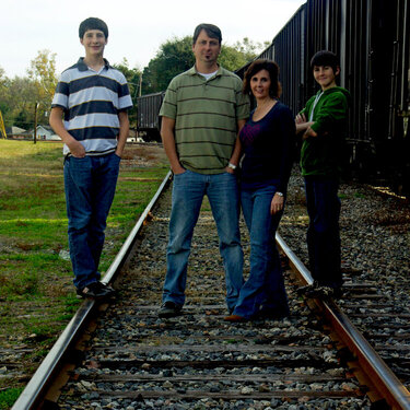 Train depot family photo