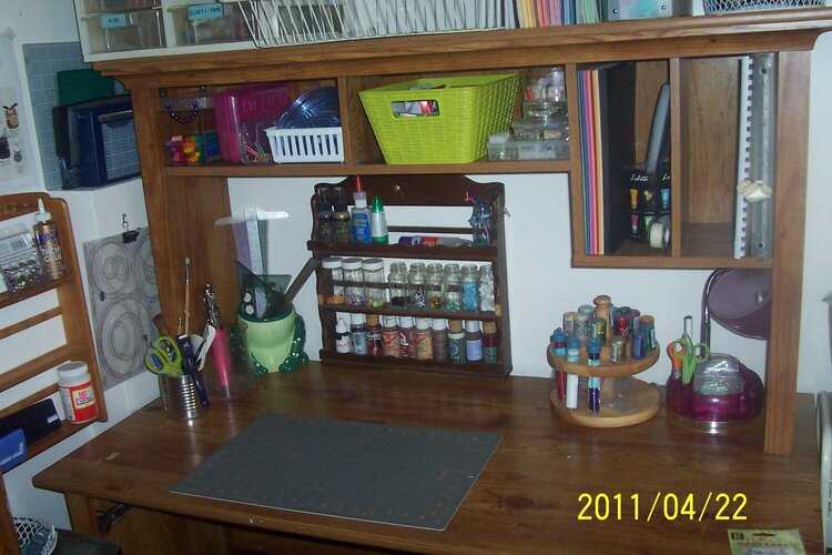 My scrap desk... where the magic happens :)