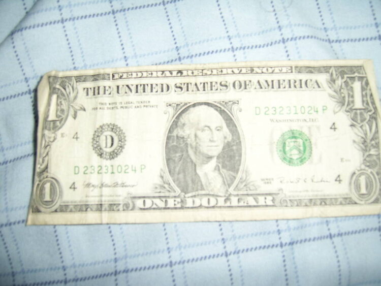 #5 one dollar bill  4pts
