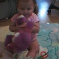 Marissa Playing With Her Baby Bear
