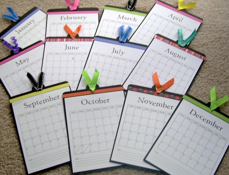 Calendar Page Inserts