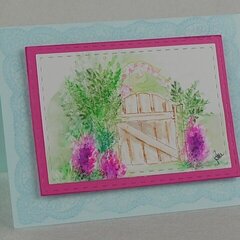 Watercolor Gate Card