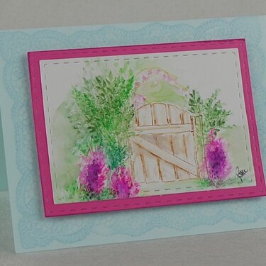 Watercolor Gate Card