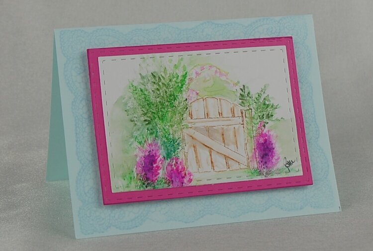 Watercolor Gate Card