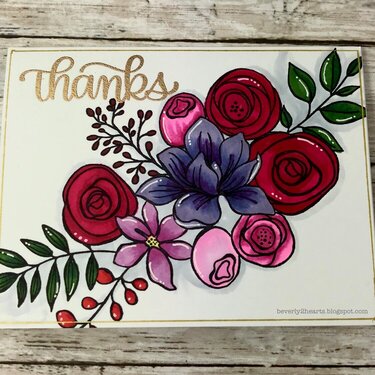 Floral Coloring Card