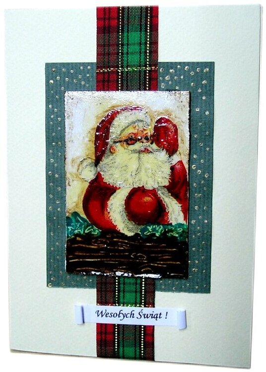 christmas card (santa - decoupage)