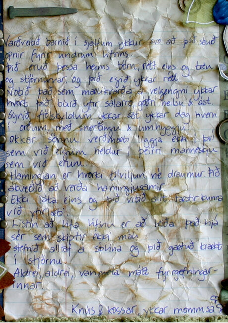 Closeup of the journal