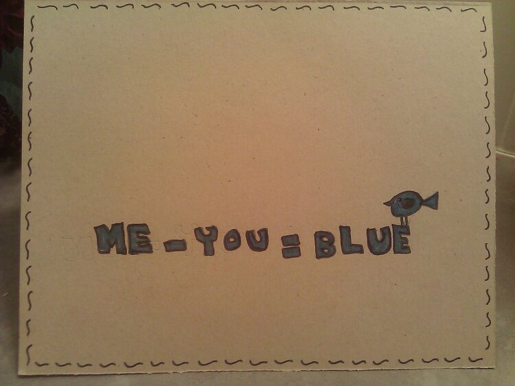 Me-you=Blue
