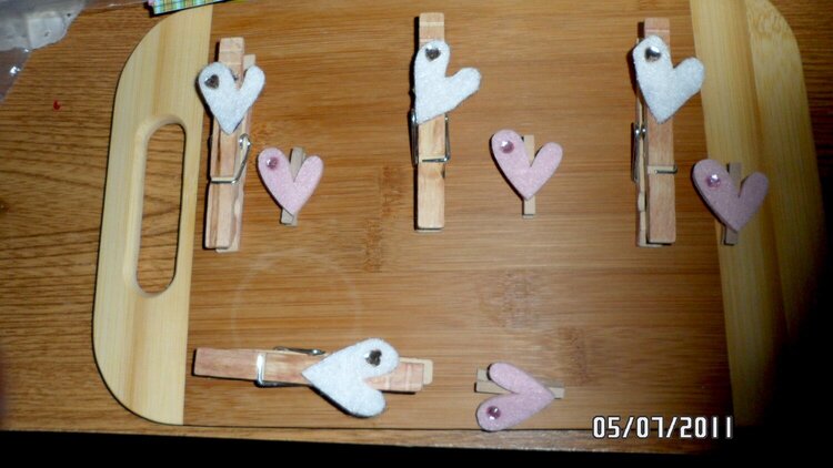 altered clothes pins- handmade embellishment 2