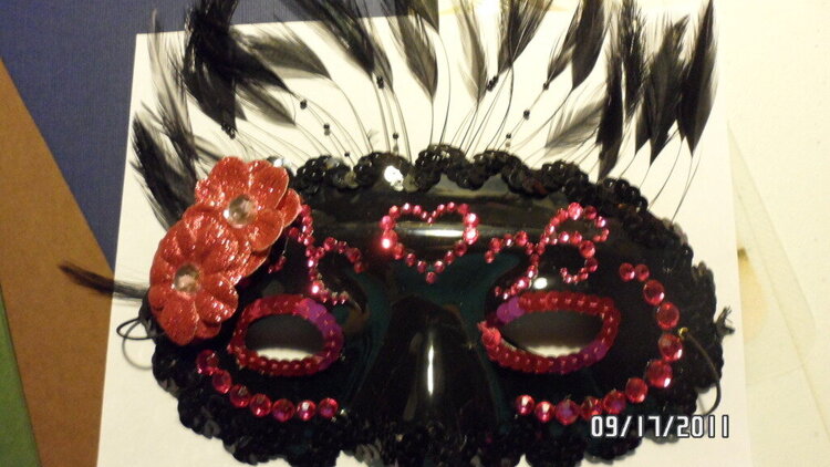 altered mardi gras mask.