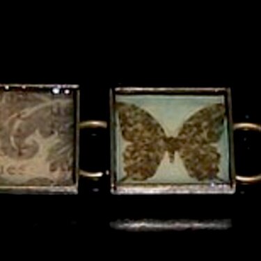 Scrapbook paper bracelet - swirls and butterflies