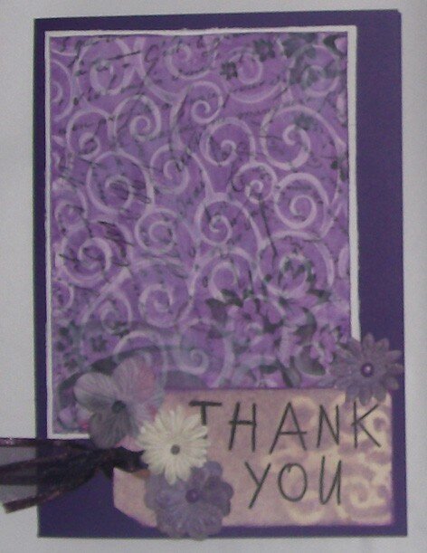 Thank You Card - purple on white