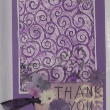Thank You Card - purple on white