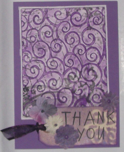 Thank You Card - purple on white