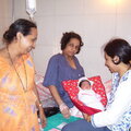 Disha with mom, didi and aunty on her 2nd day
