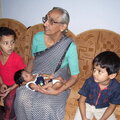 Disha's maternal Granny with disha, Shubham and Sanjana