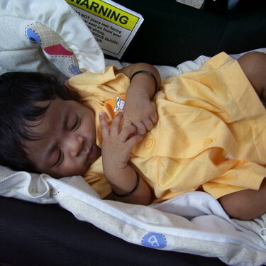 Disha in the car seat planning the trip