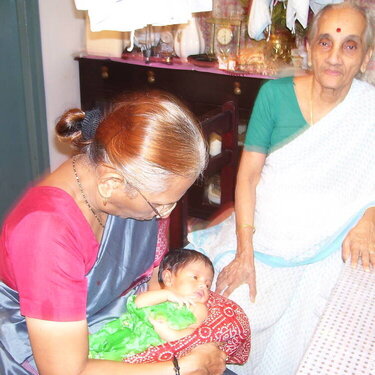 Disha with Aunt and maternal Granny