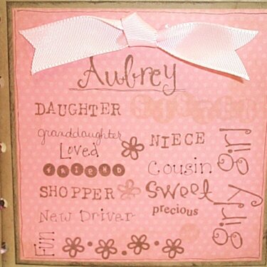 Aubrey&#039;s Sweet 16 Card/Paper bag album