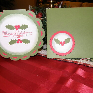 Doily Christmas card and envelope