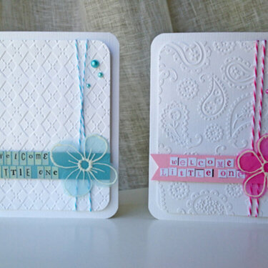 White with a splash of color baby cards