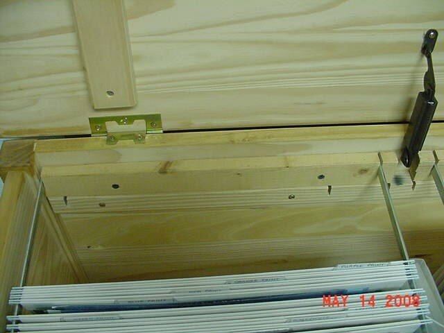 Inside view of wood paper box