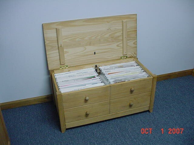Wood 12x12 Paper Storage Box