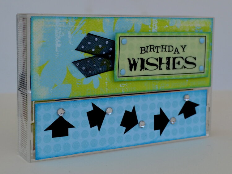 &quot;Birthday Wishes&quot; Cassette case gift card holder (outside)