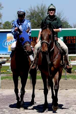 Anna &quot;ponying&quot; at Fair Grounds Race Course