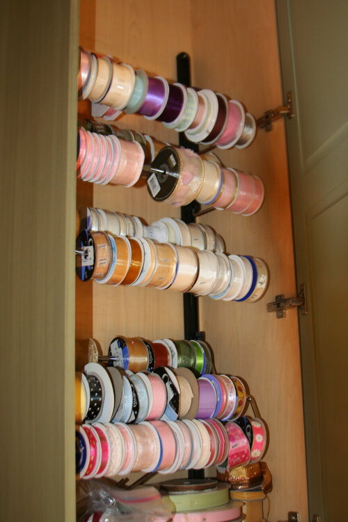 Ribbon Storage in Narrow Cupboard